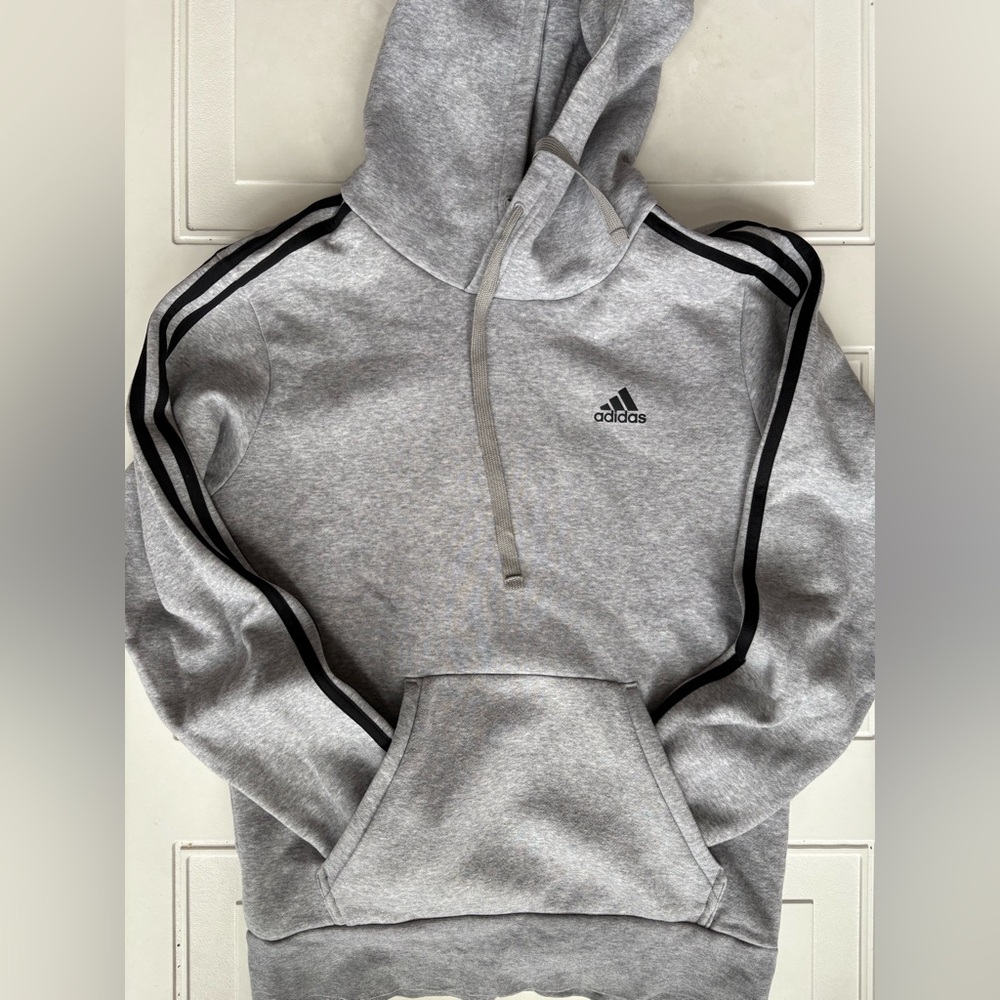 Adidas Men’s‎ Hooded Sweatshirt Gray/Black Size Small